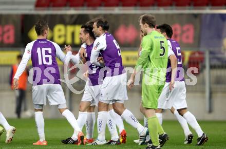 Fussball Regionalliga. SK Austria Klagenfurt gegen Wels FC. Torjubel Austria.  Klagenfurt, 25.4.2012
Foto: Kuess

---
pressefotos, pressefotografie, kuess, qs, qspictures, sport, bild, bilder, bilddatenbank