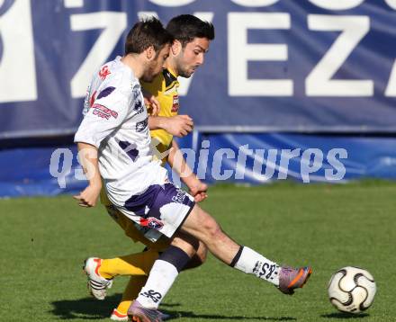 Fussball Regionalliga. SAK gegen FC Gratkorn. Helmut Koenig, (SAK), Kian Kadkhodaei  (Gratkorn). Klagenfurt, 27.4.2012.
Foto: Kuess
---
pressefotos, pressefotografie, kuess, qs, qspictures, sport, bild, bilder, bilddatenbank