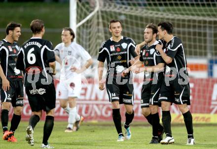 Fussball. Erste Liga.  WAC/St. Andrae gegen TSV Hartberg. Torjubel Hartberg. Wolfsberg, 8.5.2012. 
Foto: Kuess

---
pressefotos, pressefotografie, kuess, qs, qspictures, sport, bild, bilder, bilddatenbank