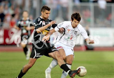 Fussball. Erste Liga.  WAC/St. Andrae gegen TSV Hartberg. Mihret Topcagic,  (WAC), Matej Miljatovic (Hartberg). Wolfsberg, 8.5.2012. 
Foto: Kuess

---
pressefotos, pressefotografie, kuess, qs, qspictures, sport, bild, bilder, bilddatenbank