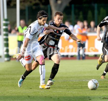 Fussball. Erste Liga.  WAC/St. Andrae gegen TSV Hartberg. Jacobo, (WAC), Manuel Prietl (Hartberg). Wolfsberg, 8.5.2012. 
Foto: Kuess

---
pressefotos, pressefotografie, kuess, qs, qspictures, sport, bild, bilder, bilddatenbank