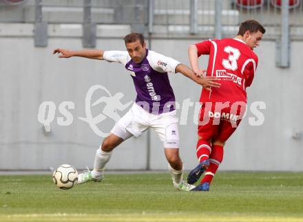 Fussball Regionalliga. SK Austria Klagenfurt gegen Gleinstaetten. Marco Reich, (Austria Klagenfurt), Robert Kothleitner (Gleinstaetten).  Klagenfurt, 15.5.2012
Foto: Kuess

---
pressefotos, pressefotografie, kuess, qs, qspictures, sport, bild, bilder, bilddatenbank