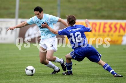 Fussball Kaerntner Liga. St. Veit gegen Treibach. Sebastian Hertelt, (St. Veit), Gunther Stoxreiter (Treibach). St. Veit, am 16.5.2012.
Foto: Kuess
---
pressefotos, pressefotografie, kuess, qs, qspictures, sport, bild, bilder, bilddatenbank