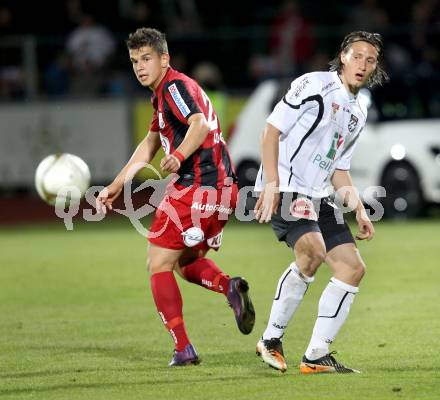 Fussball. Erste Liga.  WAC/St. Andrae gegen LASK Linz. Dario Baldauf, (WAC), Daniel Kogler (LASK). Wolfsberg, 18.5.2012. 
Foto: Kuess

---
pressefotos, pressefotografie, kuess, qs, qspictures, sport, bild, bilder, bilddatenbank