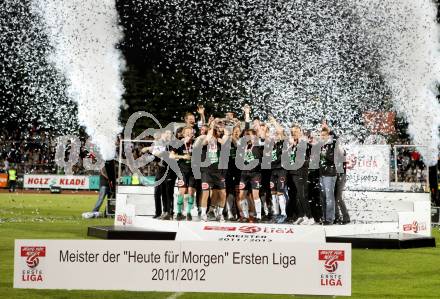 Fussball. Erste Liga.  WAC/St. Andrae gegen LASK Linz. Meisterfeier. Wolfsberg, 18.5.2012. 
Foto: Kuess

---
pressefotos, pressefotografie, kuess, qs, qspictures, sport, bild, bilder, bilddatenbank