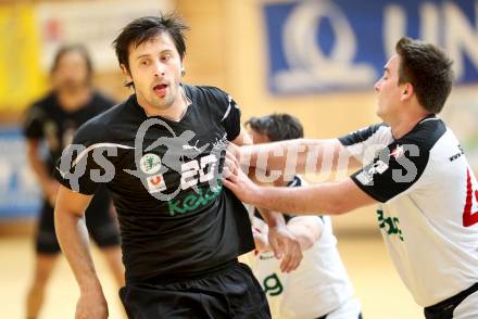 Handball Bundesliga. SC Ferlach gegen HCK 59. Miha Dobnik, (Ferlach), Josip Pecina (HCK). Ferlach, 19.5.2012.
Foto: Kuess
---
pressefotos, pressefotografie, kuess, qs, qspictures, sport, bild, bilder, bilddatenbank