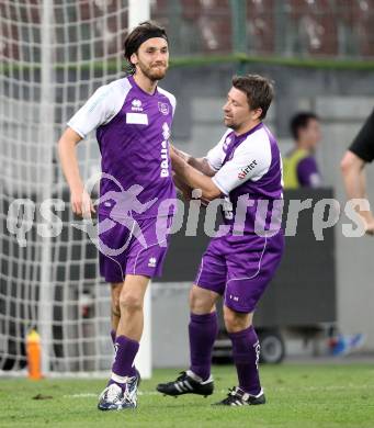 Fussball Regionalliga. SK Austria Klagenfurt gegen Allerheiligen. Torjubel Alen Skoro, Christian Sablatnig (Austria Klagenfurt).  Klagenfurt, 24.5.2012
Foto: Kuess

---
pressefotos, pressefotografie, kuess, qs, qspictures, sport, bild, bilder, bilddatenbank