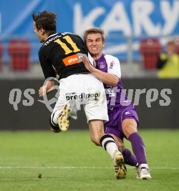 Fussball Regionalliga. SK Austria Klagenfurt gegen Allerheiligen. Peter Pucker, (Austria Klagenfurt), Martin Six (Allerheiligen).  Klagenfurt, 24.5.2012
Foto: Kuess

---
pressefotos, pressefotografie, kuess, qs, qspictures, sport, bild, bilder, bilddatenbank