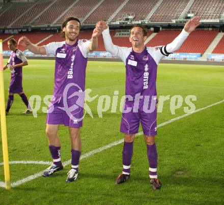Fussball Regionalliga. SK Austria Klagenfurt gegen Allerheiligen. Jubel Alen Skoro, Matthias Dollinger (Austria Klagenfurt).  Klagenfurt, 24.5.2012
Foto: Kuess

---
pressefotos, pressefotografie, kuess, qs, qspictures, sport, bild, bilder, bilddatenbank