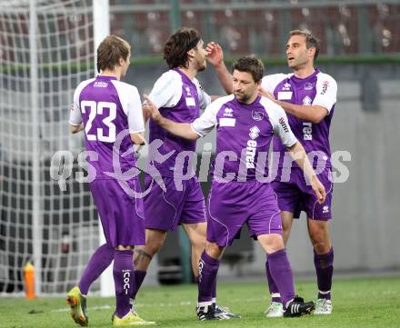 Fussball Regionalliga. SK Austria Klagenfurt gegen Allerheiligen. Torjubel Austria.  Klagenfurt, 24.5.2012
Foto: Kuess

---
pressefotos, pressefotografie, kuess, qs, qspictures, sport, bild, bilder, bilddatenbank