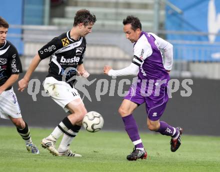 Fussball Regionalliga. SK Austria Klagenfurt gegen Allerheiligen. Matthias Dollinger,  (Austria Klagenfurt), Martin Six (Allerheiligen).  Klagenfurt, 24.5.2012
Foto: Kuess

---
pressefotos, pressefotografie, kuess, qs, qspictures, sport, bild, bilder, bilddatenbank