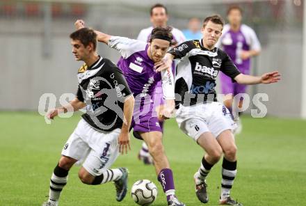 Fussball Regionalliga. SK Austria Klagenfurt gegen Allerheiligen. Alen Skoro, (Austria Klagenfurt), Darko Vasic, Marko Kocever  (Allerheiligen).  Klagenfurt, 24.5.2012
Foto: Kuess

---
pressefotos, pressefotografie, kuess, qs, qspictures, sport, bild, bilder, bilddatenbank