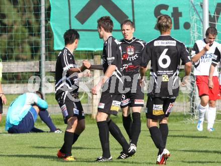 Fussball KFV Cup. SV Kraig gegen SV Spittal/Drau. Torjubel (Kraig). Kraig, am 28.5.2012.
Foto: Kuess
---
pressefotos, pressefotografie, kuess, qs, qspictures, sport, bild, bilder, bilddatenbank