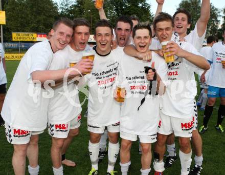 Fussball Kaerntner Liga. ATSV Wolfsberg gegen Feldkirchen SV. Jubel   (Feldkirchen).  Wolfsberg 8.6.2012
Foto: Kuess

---
pressefotos, pressefotografie, kuess, qs, qspictures, sport, bild, bilder, bilddatenbank