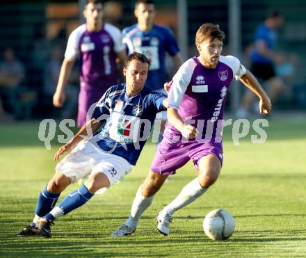 Fussball. Freundschaftsspiel. WAC/St. Andrae gegen SK Austria Klagenfurt. Michael Liendl,  (WAC), Boris Huettenbrenner (Klagenfurt). Klagenfurt, 16.6.2012.
Foto: Kuess

---
pressefotos, pressefotografie, kuess, qs, qspictures, sport, bild, bilder, bilddatenbank