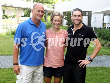 Ironman Austria 2012. Pressekonferenz. Stefan Petschnig,  Faris Al-Sultan, Linsey Corbin. Klagenfurt, 29.6.2012.
Foto: Kuess
---
pressefotos, pressefotografie, kuess, qs, qspictures, sport, bild, bilder, bilddatenbank