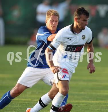Fussball Testspiel. RZ Pellets WAC gegen VSV. Christian Thonhofer (WAC),  (VSV). Woelfnitz, am 29.6.2012.
Foto: Kuess
---
pressefotos, pressefotografie, kuess, qs, qspictures, sport, bild, bilder, bilddatenbank