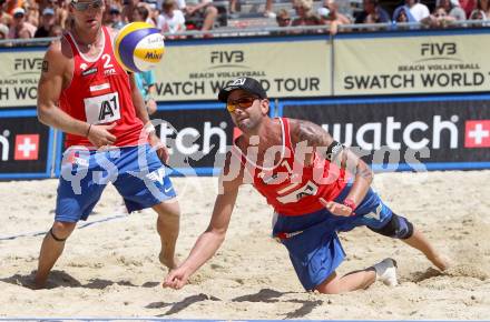 Beachvolleyball Grand Slam.  Clemens Doppler, Alexander Horst (AUT). Klagenfurt, 19.7.2012
Foto: Kuess

---
pressefotos, pressefotografie, kuess, qs, qspictures, sport, bild, bilder, bilddatenbank