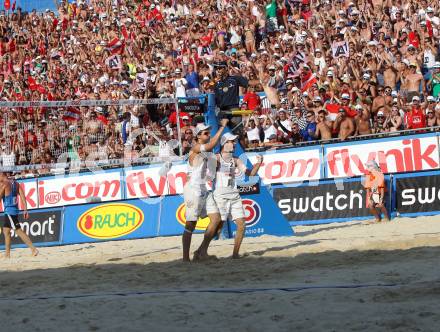 Beachvolleyball Grand Slam. SEIDL Robin Valentin, HUBER Alexander Xandi (AUT). Klagenfurt, 20.7.2012
Foto: Kuess

---
pressefotos, pressefotografie, kuess, qs, qspictures, sport, bild, bilder, bilddatenbank