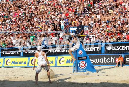 Beachvolleyball Grand Slam. SEIDL Robin Valentin, HUBER Alexander Xandi (AUT). Klagenfurt, 20.7.2012
Foto: Kuess

---
pressefotos, pressefotografie, kuess, qs, qspictures, sport, bild, bilder, bilddatenbank