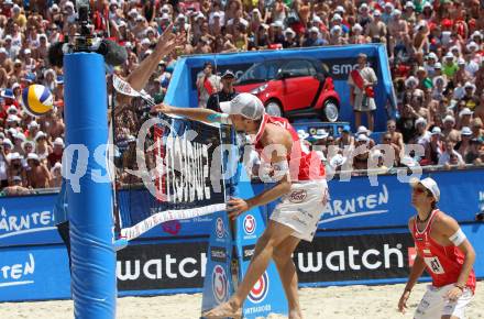 Beachvolleyball Grand Slam. SEIDL Robin Valentin, HUBER Alexander Xandi (AUT). Klagenfurt, 20.7.2012
Foto: Kuess

---
pressefotos, pressefotografie, kuess, qs, qspictures, sport, bild, bilder, bilddatenbank