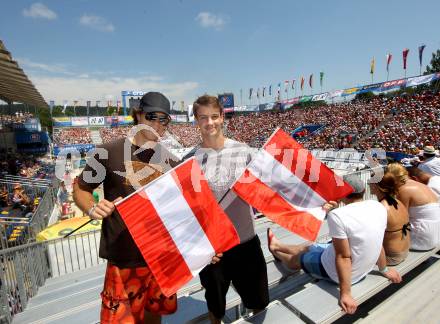 Beachvolleyball Grand Slam.  Thomas Hundetpfund, Paul Schellander. Klagenfurt, 20.7.2012
Foto: Kuess

---
pressefotos, pressefotografie, kuess, qs, qspictures, sport, bild, bilder, bilddatenbank