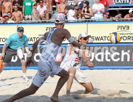 Beachvolleyball Grand Slam. SEIDL Robin Valentin, HUBER Alexander Xandi (AUT). Klagenfurt, 20.7.2012
Foto: Kuess

---
pressefotos, pressefotografie, kuess, qs, qspictures, sport, bild, bilder, bilddatenbank