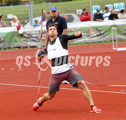 Leichtathletik. Oesterreichische Meisterschaften.  Speerwurf Maenner. Matthias Kaserer. KLagenfurt, am 22.7.2012.
Foto: Kuess
---
pressefotos, pressefotografie, kuess, qs, qspictures, sport, bild, bilder, bilddatenbank