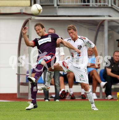 Fussball. Bundesliga. RZ Pellets WAC gegen FK Austria Wien. Christian Thomhofer,  (WAC), Tomas Jun (Wien). Wolfsberg, 25.7.2012.
Foto: Kuess


---
pressefotos, pressefotografie, kuess, qs, qspictures, sport, bild, bilder, bilddatenbank