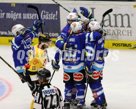 EBEL. Eishockey Bundesligal. EC VSV gegen UPC Vienna Capitals. Torjubel (VSV). Villach, am 14.9.2012.
Foto: Kuess 


---
pressefotos, pressefotografie, kuess, qs, qspictures, sport, bild, bilder, bilddatenbank