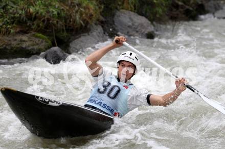 Wildwassersport. Alpe Adria Kanu Slalom Gurk 2012.  Peter Draxl. Klagenfurt, Gurkerbruecke, am 30.9.2012.
Foto: Kuess
---
pressefotos, pressefotografie, kuess, qs, qspictures, sport, bild, bilder, bilddatenbank