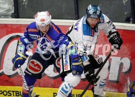 EBEL. Eishockey Bundesligal. EC VSV gegen EHC LIWEST Linz. Antti Pusa, (VSV), Brett Engelhardt (Linz). Villach, am 21.10.2012.
Foto: Kuess 


---
pressefotos, pressefotografie, kuess, qs, qspictures, sport, bild, bilder, bilddatenbank