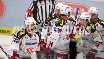 EBEL. Eishockey Bundesligal. EC VSV gegen KAC. Torjubel KAC. Villach, am 26.10.2012.
Foto: Kuess 


---
pressefotos, pressefotografie, kuess, qs, qspictures, sport, bild, bilder, bilddatenbank