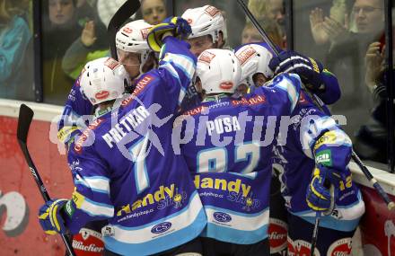 EBEL. Eishockey Bundesliga. EC VSV gegen KAC. Torjubel VSV. Villach, am 26.10.2012.
Foto: Kuess 


---
pressefotos, pressefotografie, kuess, qs, qspictures, sport, bild, bilder, bilddatenbank