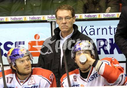 EBEL. Eishockey Bundesliga. EC KAC gegen EC Red Bull Salzburg.  Trainer Pierre Page (Salzburg). Klagenfurt, am 28.10.2012.
Foto: Kuess 


---
pressefotos, pressefotografie, kuess, qs, qspictures, sport, bild, bilder, bilddatenbank