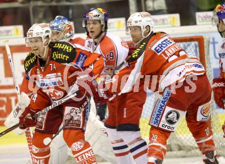 EBEL. Eishockey Bundesliga. EC KAC gegen EC Red Bull Salzburg. Jamie Lundmark, John Lammers,  (KAC), Tobias Enstroem  (Salzburg). Klagenfurt, am 28.10.2012.
Foto: Kuess 


---
pressefotos, pressefotografie, kuess, qs, qspictures, sport, bild, bilder, bilddatenbank