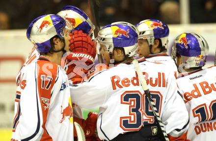 EBEL. Eishockey Bundesliga. EC KAC gegen EC Red Bull Salzburg. Torjubel Salzburg. Klagenfurt, am 28.10.2012.
Foto: Kuess 


---
pressefotos, pressefotografie, kuess, qs, qspictures, sport, bild, bilder, bilddatenbank