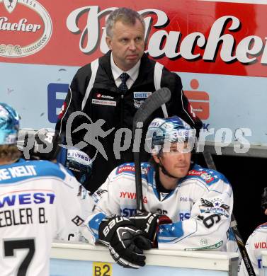 EBEL. Eishockey Bundesligal. EC VSV gegen EHC LIWEST Linz. Trainer Rob Daum (Linz). Villach, am 21.10.2012.
Foto: Kuess 


---
pressefotos, pressefotografie, kuess, qs, qspictures, sport, bild, bilder, bilddatenbank