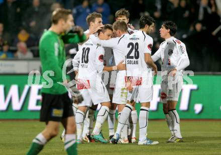 Fussball. Bundesliga. RZ Pellets WAC gegen FC Admira Wacker Moedling.  Torjubel WAC. Wolfsberg, 17.11.2012.
Foto: Kuess

---
pressefotos, pressefotografie, kuess, qs, qspictures, sport, bild, bilder, bilddatenbank