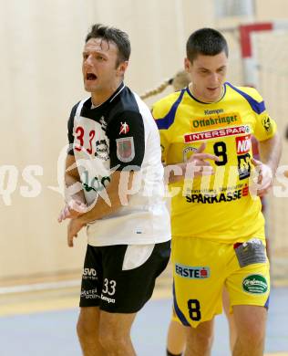 Handball Bundesliga. SC Ferlach gegen Hollabrunn. Jubel Dino Poje (Ferlach). Ferlach, 24.11.2012.
Foto: Kuess 
---
pressefotos, pressefotografie, kuess, qs, qspictures, sport, bild, bilder, bilddatenbank