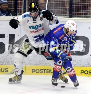 EBEL. Eishockey Bundesliga. EC VSV gegen SAPA Fehervar AV19.  Klemen Pretnar, (VSV), Frank Banham (Alba Volan). Villach, am 30.12.2012.
Foto: Kuess 


---
pressefotos, pressefotografie, kuess, qs, qspictures, sport, bild, bilder, bilddatenbank
