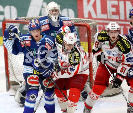 Eishockey. EBYSYL. VSV U20 gegen KAC U20. Christian Ofner, (VSV),  Mihael Filipic, Nikola Moertl  (KAC). Villach, 6.1.2013.
Foto: Kuess
---
pressefotos, pressefotografie, kuess, qs, qspictures, sport, bild, bilder, bilddatenbank