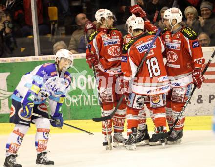 EBEL. Eishockey Bundesliga. EC KAC gegen VSV.  Torjubel (KAC). Klagenfurt, am 29.1.2013.
Foto: Kuess 


---
pressefotos, pressefotografie, kuess, qs, qspictures, sport, bild, bilder, bilddatenbank