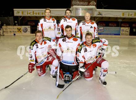 Eishockey. Kaerntner Liga Ost. EC 13 St. Salvator. Hinten vl. Bernhard Rasser,  Wilfried Krappinger, Heimo Salzer; vorne vl. Daniel Holzer, Christoph Bernhart, Daniel Groicher. St. Salvator, 17.1.2013.
Foto: Kuess
---
pressefotos, pressefotografie, kuess, qs, qspictures, sport, bild, bilder, bilddatenbank