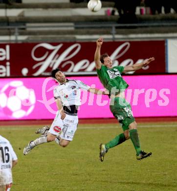 Fussball. Bundesliga. RZ Pellets WAC gegen SV Mattersburg. Michele Polverino,  (WAC),  Patrick Buerger  (Mattersburg).. Wolfsberg, 13.3.2013.
Foto: Kuess

---
pressefotos, pressefotografie, kuess, qs, qspictures, sport, bild, bilder, bilddatenbank