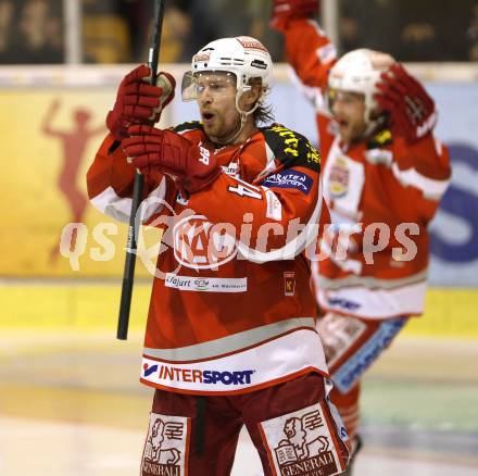 EBEL. Eishockey Bundesliga. EC KAC gegen EHC Liwest Black Wings Linz.  Torjubel Jamie Lundmark (KAC). Klagenfurt, am 15.3.2013.
Foto: Kuess 


---
pressefotos, pressefotografie, kuess, qs, qspictures, sport, bild, bilder, bilddatenbank