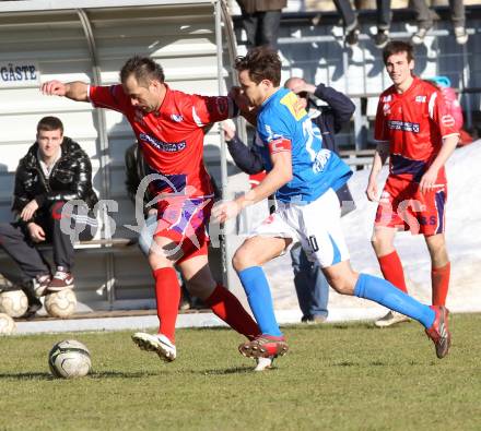 Fussball. Regionalliga Mitte. VSV gegen SAK. Kirisits Michael (VSV), Jolic Goran  (SAK). Villach, 16.3.2013.
Foto: Kuess
---
pressefotos, pressefotografie, kuess, qs, qspictures, sport, bild, bilder, bilddatenbank