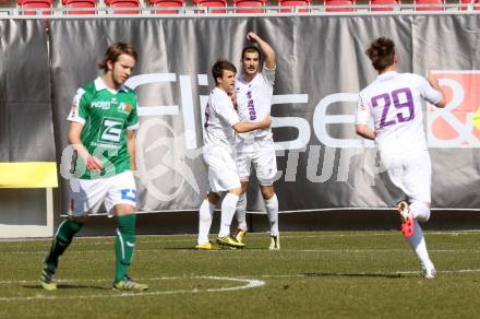 Fussball Regionalliga. SK Austria Klagenfurt gegen SV Wallern. Torjubel Rexhe Bytyci (Austria Klagenfurt). Klagenfurt, 23.3.2013.
Foto: Kuess
---
pressefotos, pressefotografie, kuess, qs, qspictures, sport, bild, bilder, bilddatenbank
