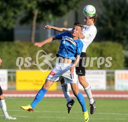Fussball Regionalliga. VSV gegen WAC Amateure. Mario Drmac,  (VSV), Fabian Hafner (WAC). Villach, 17.8.2013.
Foto: Kuess
---
pressefotos, pressefotografie, kuess, qs, qspictures, sport, bild, bilder, bilddatenbank