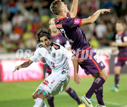 Fussball Bundesliga. RZ Pellets WAC gegen FK Austria Wien. Ynclan Pajares Jacobo, (WAC), Emir Dilaver  (Austria Wien). Wolfsberg, 24.8.2013.
Foto: Kuess

---
pressefotos, pressefotografie, kuess, qs, qspictures, sport, bild, bilder, bilddatenbank
